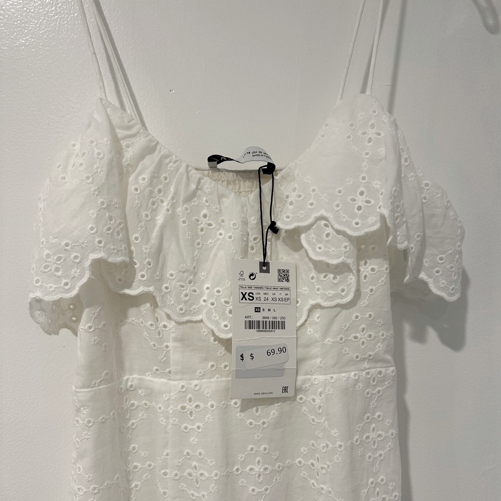 NWT Zara Openwork Embroidered Eyelet Dress - Picture 5 of 5
